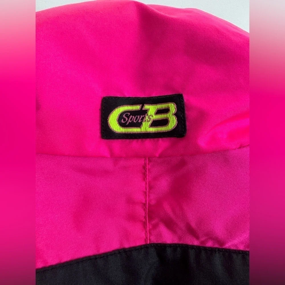 VTG 1989 *MINT* CB Classic Neon Pink Striped Ski Parka Womens Size Small